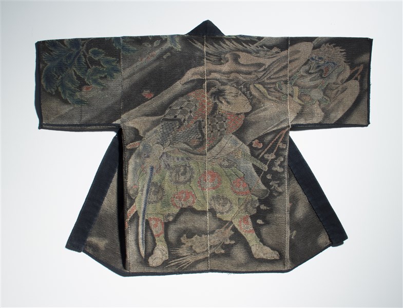 Fireman's Jacket (Kajibanten) with Design of Watanabe no Tsuna and the Demon of Ibaraki
