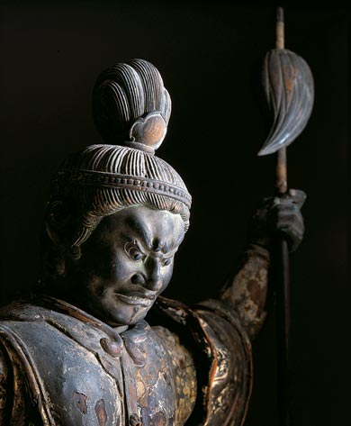 Standing Guardian Jikokuten (detail)