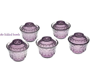 Purple Kiriko lidded bowls